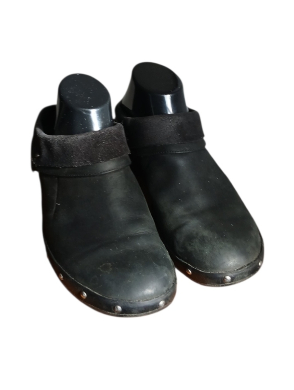 Merrell Luxe Wrap Black Leather Studded Slip-On Clog Mules, Sz 10 - Picture 12 of 15
